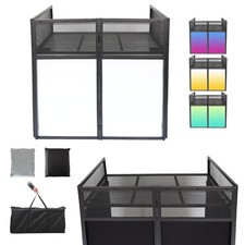 Portable DJ Booth DJ Facade DJ Table Station Two-position Height Adjustable T...