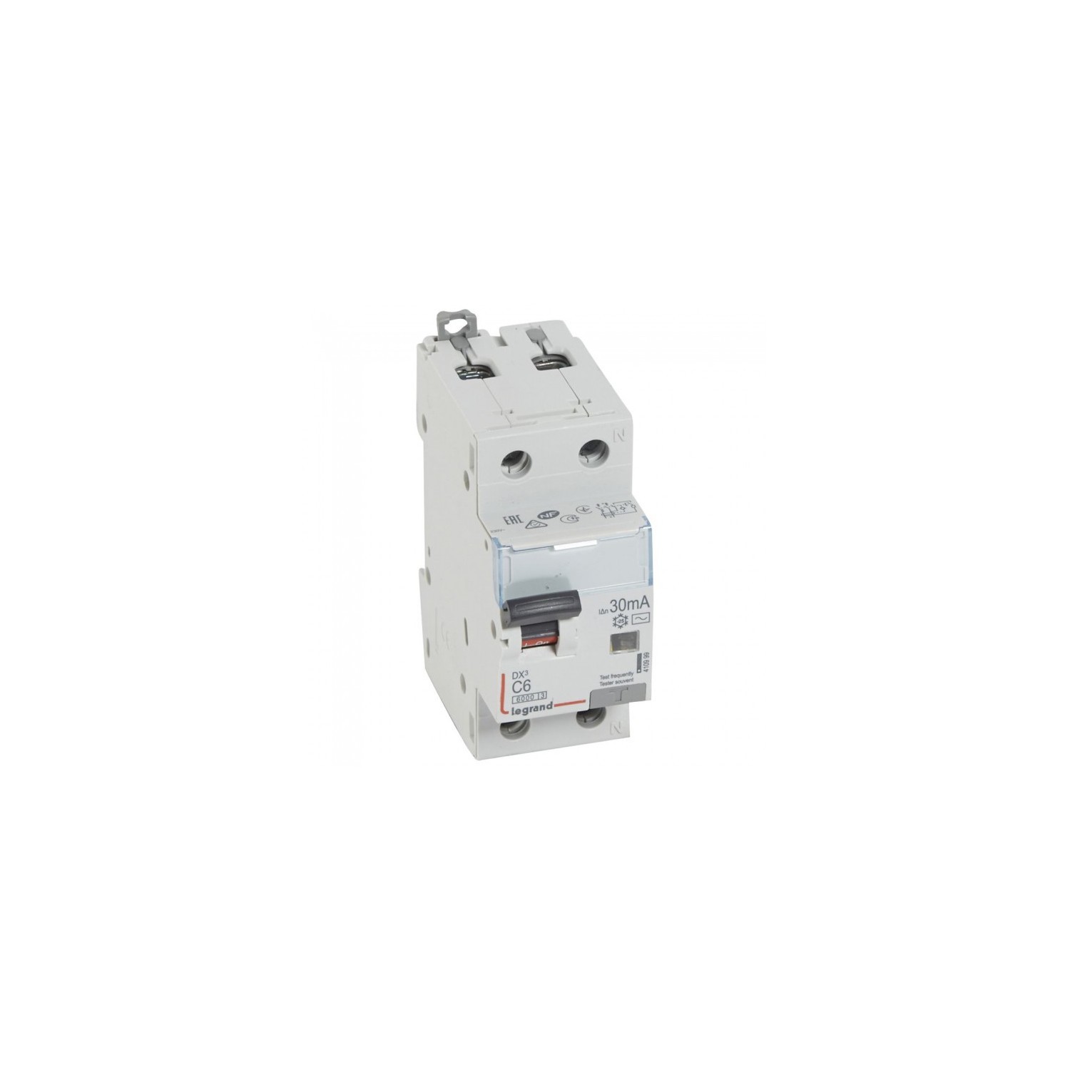 Disjoncteur différentiel 6A 30mA type AC Legrand à 2 modules pour tableau électrique