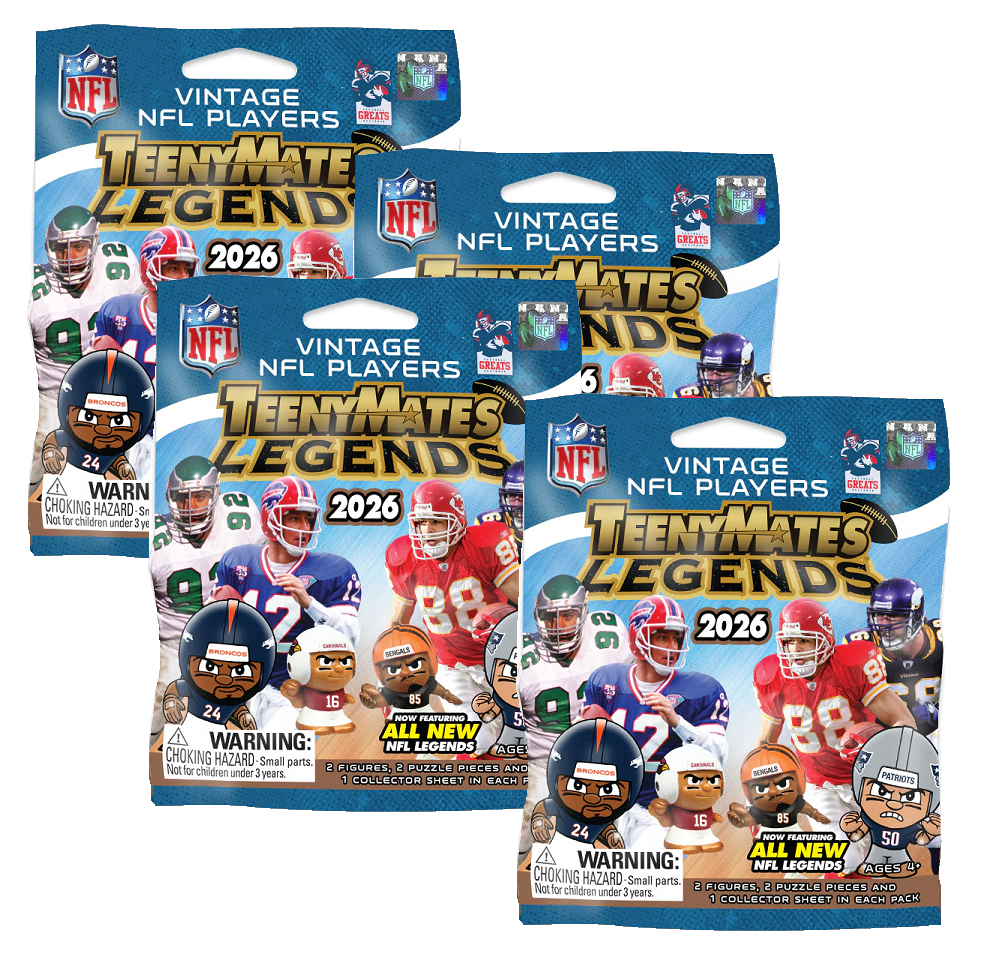 NFL Legends 2026 Series 4 TeenyMates Figurines Mystery Packs (4 Packs)