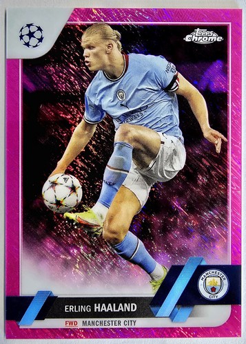 Erling Haaland 2022-2023 Topps Chrome Pink Shimmer Refractors /250 Man City #99