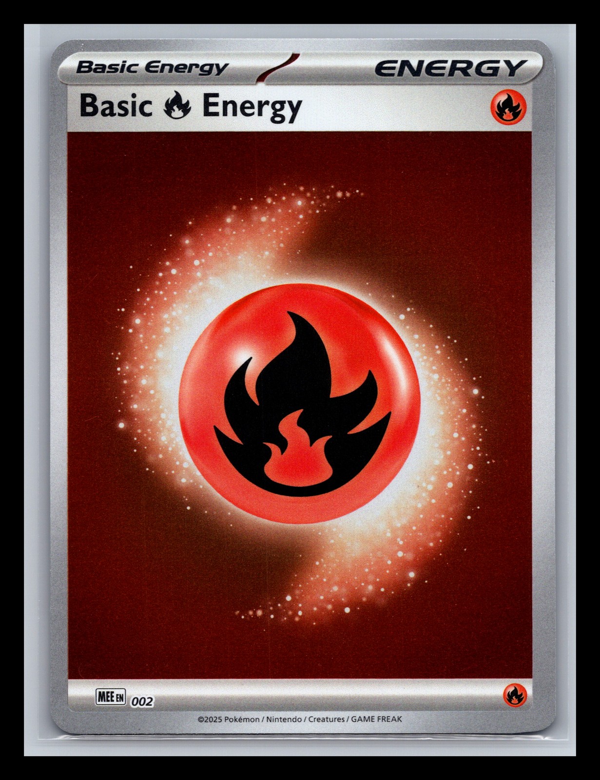 Pokémon TCG Mega Evolution Energies Basic Fire Energy 002 NM Holo