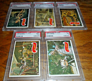 (5)  LOT 1969 Topps Planet of the Apes #17 #19 #28 #34 #38 IS 7.5  PSA 7 NR MINT