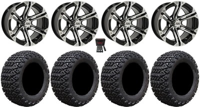GTW Specter 14'' Golf Cart Wheels Machined 23'' X-Trail Tires E-Z-GO & Club Car