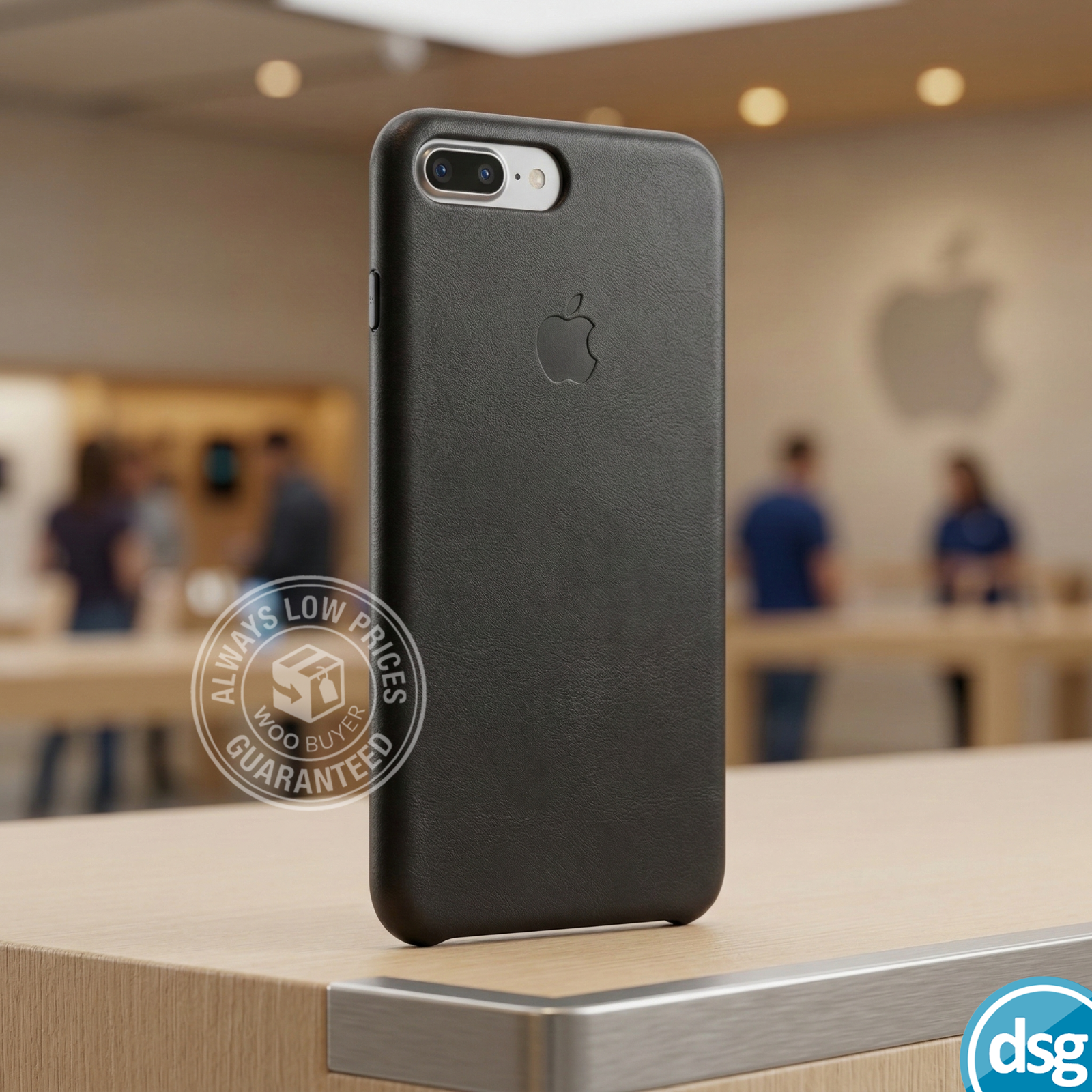Genuine Apple iPhone 7 Plus / 8 Plus Leather Case Cover / Black Official