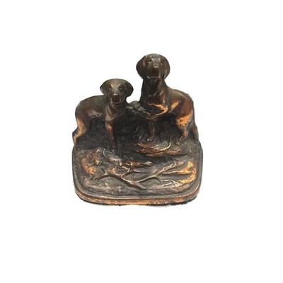 Cast Bronze Brass - Irish English Setter Pointer Dogs - Bookends