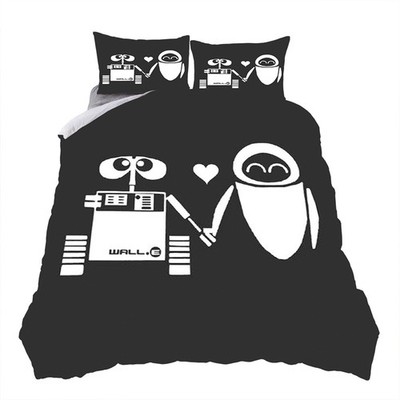 WALL.E Eve Bettwäsche Set-17 Anpassbar Bettbezug135x200 Kissenbezug80x80 Kinder