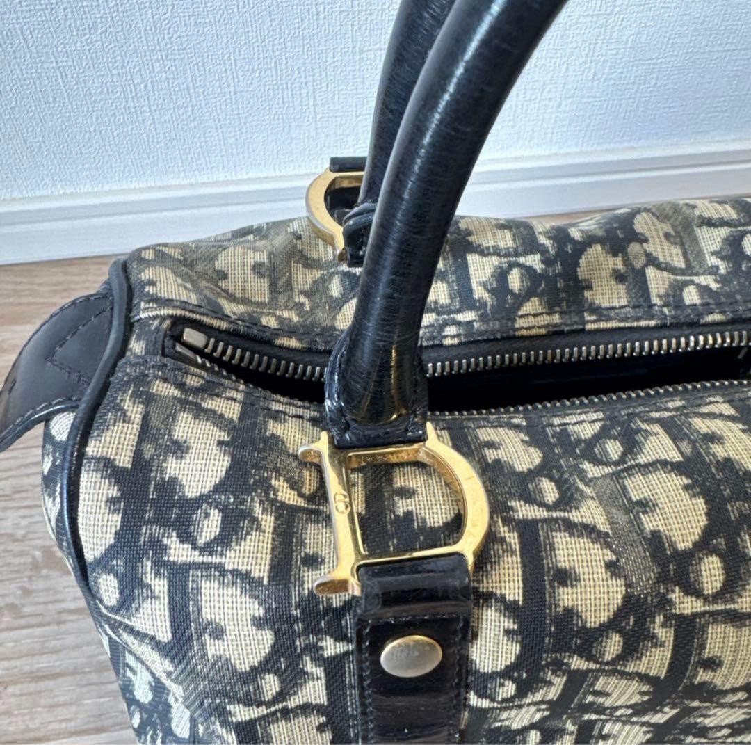 CHRISTIAN DIOR Canvas Leather Mini Boston Bag Black Oblique Hardware Vintage thumbnail 3