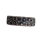 Vintage Uncas Sterling Silver Floral 6mm Band Ring Size 7.5