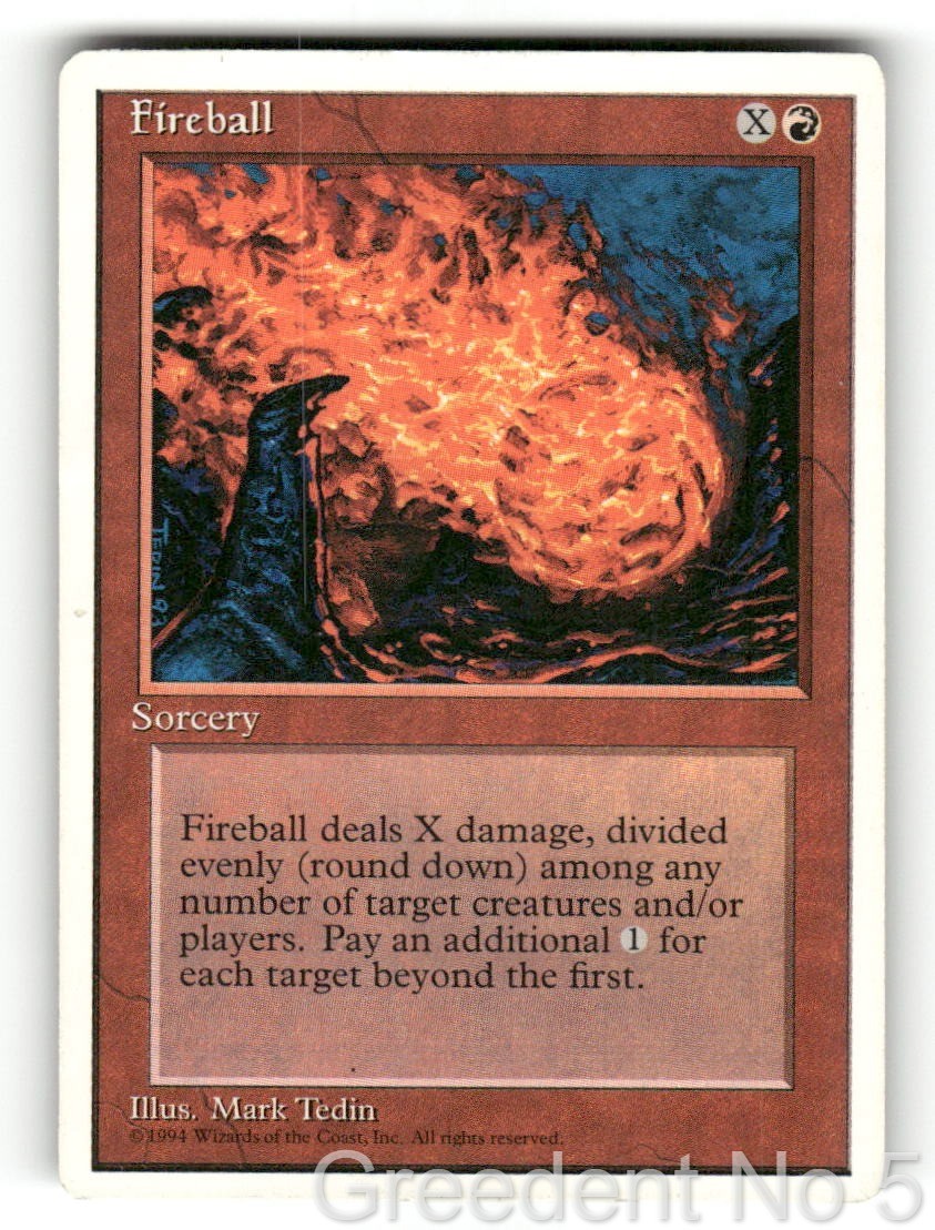 Fireball 210 Common Fourth Edition Magic: The Gathering Lightly Played