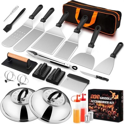 25Pcs Griddle Accessories Kit for Blackstone, Joyfair Stainless Steel Silver