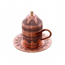 Cappuccinotassen Set handgefertigt Kupferkaffeetasse Untertassen inklusive