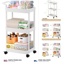 Volnamal Baby Diaper Caddy, Plastic Movable Cart for Newborn Nursery Essentia...