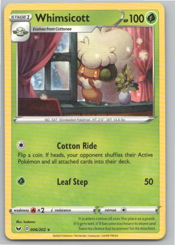 Whimsicott 006/202 | Sword & Shield Base Set | Normal | Lightly Played