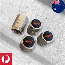 Aluminium Tire Tyre Wheel Valve Caps Silver 4pcs Rims Stem suit Subaru WRX STI