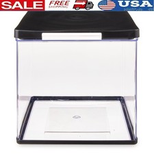 3 Gallon Plastic Aquarium W/ LED Light Internal Filter Square Fish Tank New