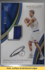 2016-17 Immaculate Jersey Number 23/91 Mindaugas Kuzminskas Patch Auto READ 5l1