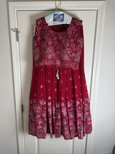 Indian Lehenga 2-Pc Top/Skirt Ruby Embroidered Floral wedding Party Ethnic Wear