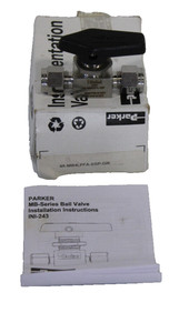 1/4" PARKER 4A-MB4LPFA-SSP-GR STAINLESS STEEL BALL VALVE NEW IN BOX