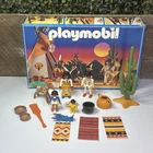 Vintage 1996 Playmobil #3871 Retired Tee Pee Family Incomplete Damaged Box