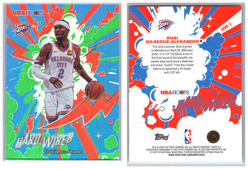 2025-26 Topps NBA Hoops Hard Wired #HW-1 Shai Gilgeous-Alexander