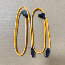 2pcs 40cm SATA 3.0 Cable SATA3 III 6GB/s Right Angle SSD Hard Drive,Yellow
