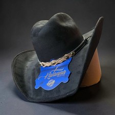 Men's Black Suede Cowboy Hat. Men's Rodeo All-Black Hat. Sombrero Vaquero Gamuza