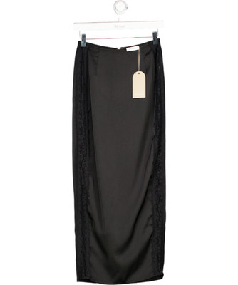 Meshki Black Bellamy Lace Midi Skirt UK XS