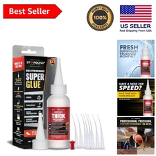 Professional Grade Thick Super Glue - 2oz Cyanoacrylate for Crafts & Repairs
