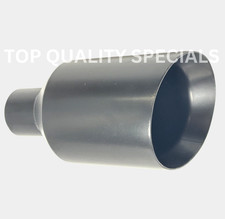 Polished Ss304 Exhaust Tailpipe Tip Double Wall 2.5 Inlet - 5 Outlet - 9 Long Polished Ss304 Exhaust Tailpipe Tip Double Wall 2.5 Inlet - 5 Outlet - 9 Long