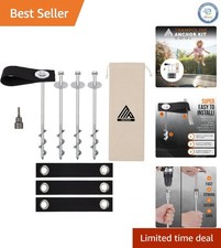 Alloy Steel 12" Ground Anchors for Trampolines - Easy Install Kit Set of 4/6/8 