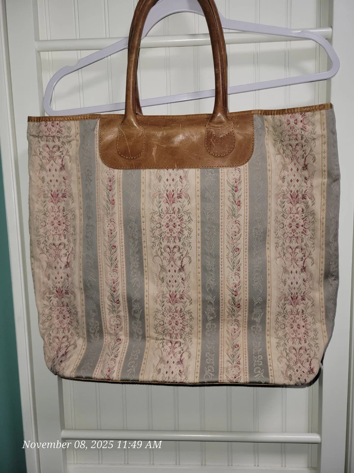 Bolso de Mano Jill Y2K Tapiz Y Cuero Rayas Multicolor De Colección  Foto 2 de 4