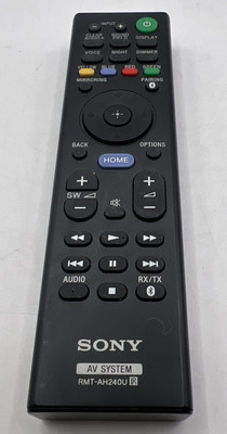 Genuine Sony RMT-AH240U Remote Control for AV System Tested Works No Batteries