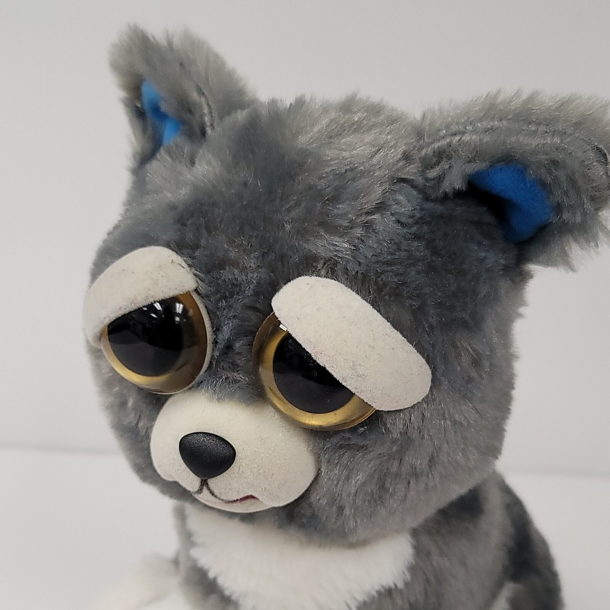 Feisty Pets Husky Dog Sammy Suckerpunch Gray Plush 9” Evil Grin