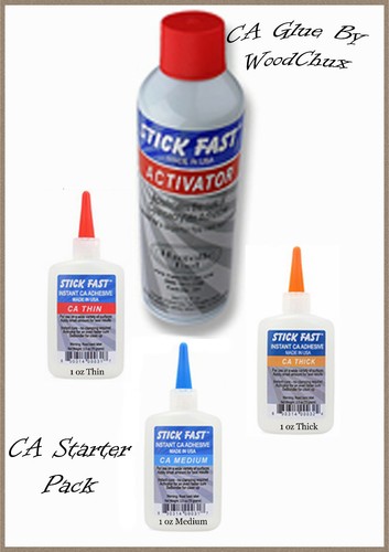 Stick Fast CA Cyanoacrylate Glue Kit Thin Medium Thick Activator