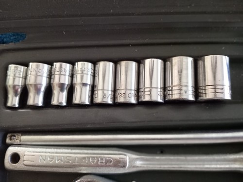 Vintage Sears Craftsman 1/4” Drive ratchet SAE socket 14pc set & case. - Picture 4 of 11