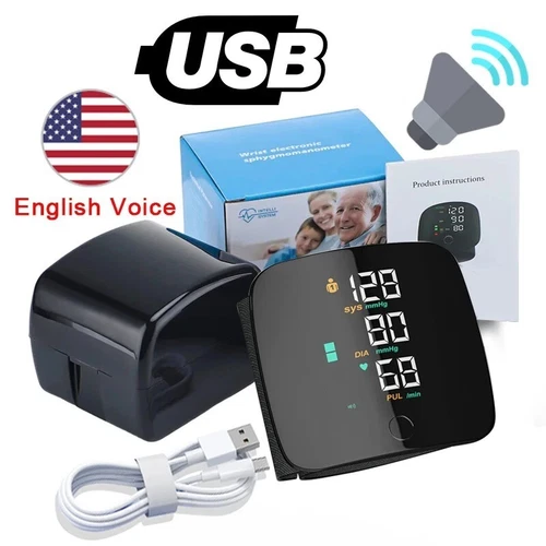 Rechargeable LED Wrist Blood Pressure Monitor with Voice & Data Storage - Picture 13 of 17
