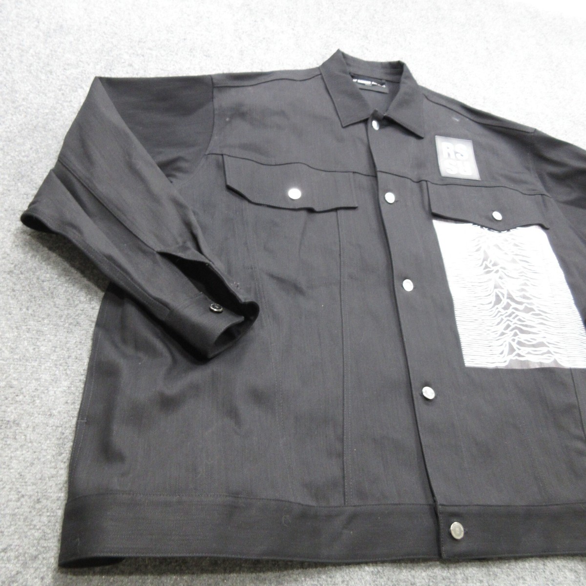 Raf Simons Jacket Mens Small Black Denim Oversize Joy