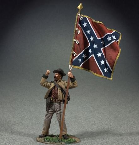 31314 - Defiant Confederate Infantry Waving ANV Standard- ACW - W Britain - Picture 1 of 1