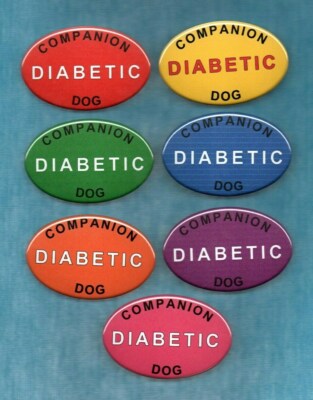 DIABETIC COMPANION DOG colors service dog vest button w/pin