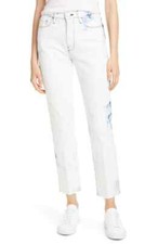 FRAME DENIM Le Sylvie Ankle Raw Hem Straight Jeans Denim Sightglass 26 250 A79