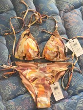 NWT REISS Zia Sunset Floral bikini set, size US4 / UK8
