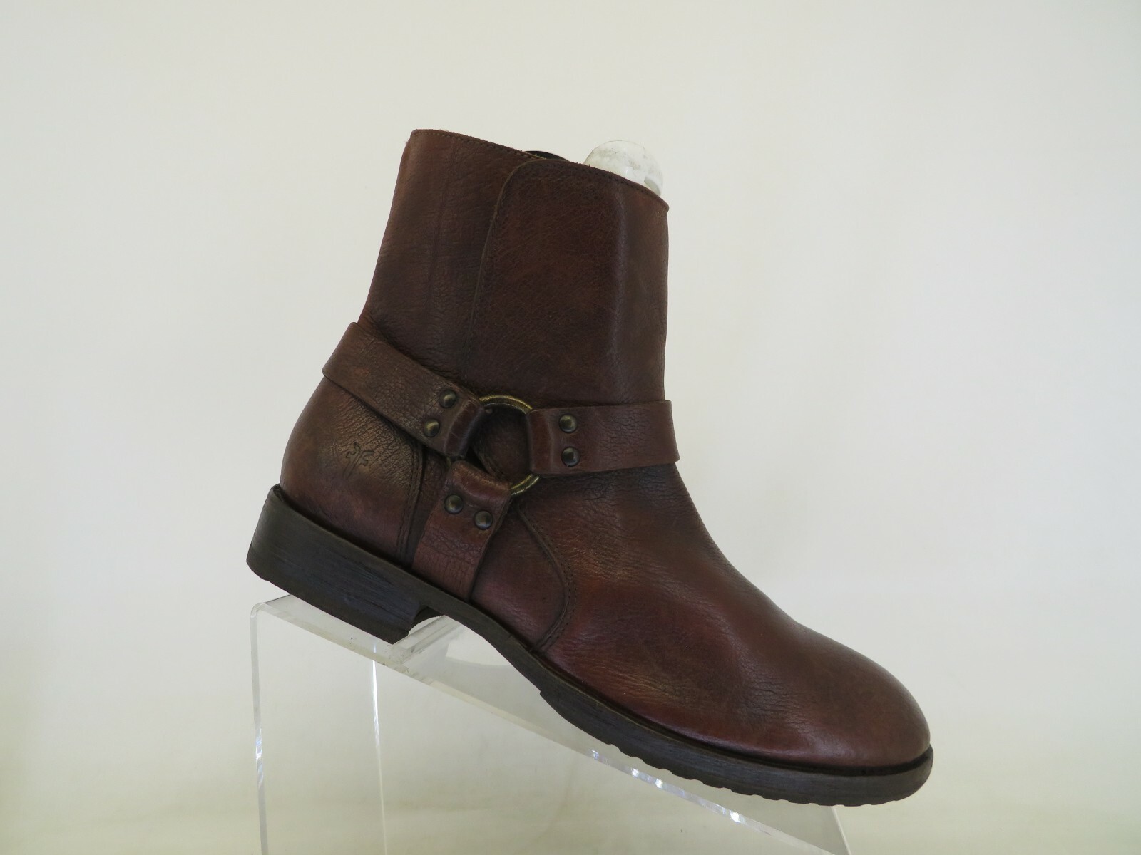 FRYE Brown Leather Harness Zip 
