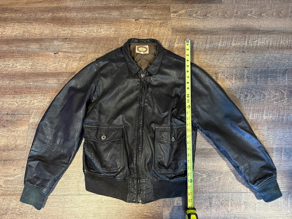 Vintage Banana Republic Leather Flight Bomber Jacket 42 Tall 