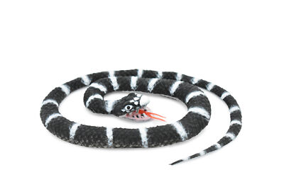 California King Snake, Coiled, Rubber Reptile Realistic Toy Model