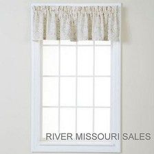 Swirls Fresh Ivory Tailored Window Valance, Modern Design 50" x 17"- NEW