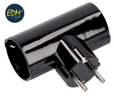 MULTIPRESA DOPPIA PRESA CON SPINA + 2 PRESE SCHUKO FRANCO TEDESCA NERA 