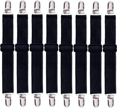8 Pack Bed Sheet Straps Adjustable Fitted Sheet Straps Clips Heavy Duty Bed Shee