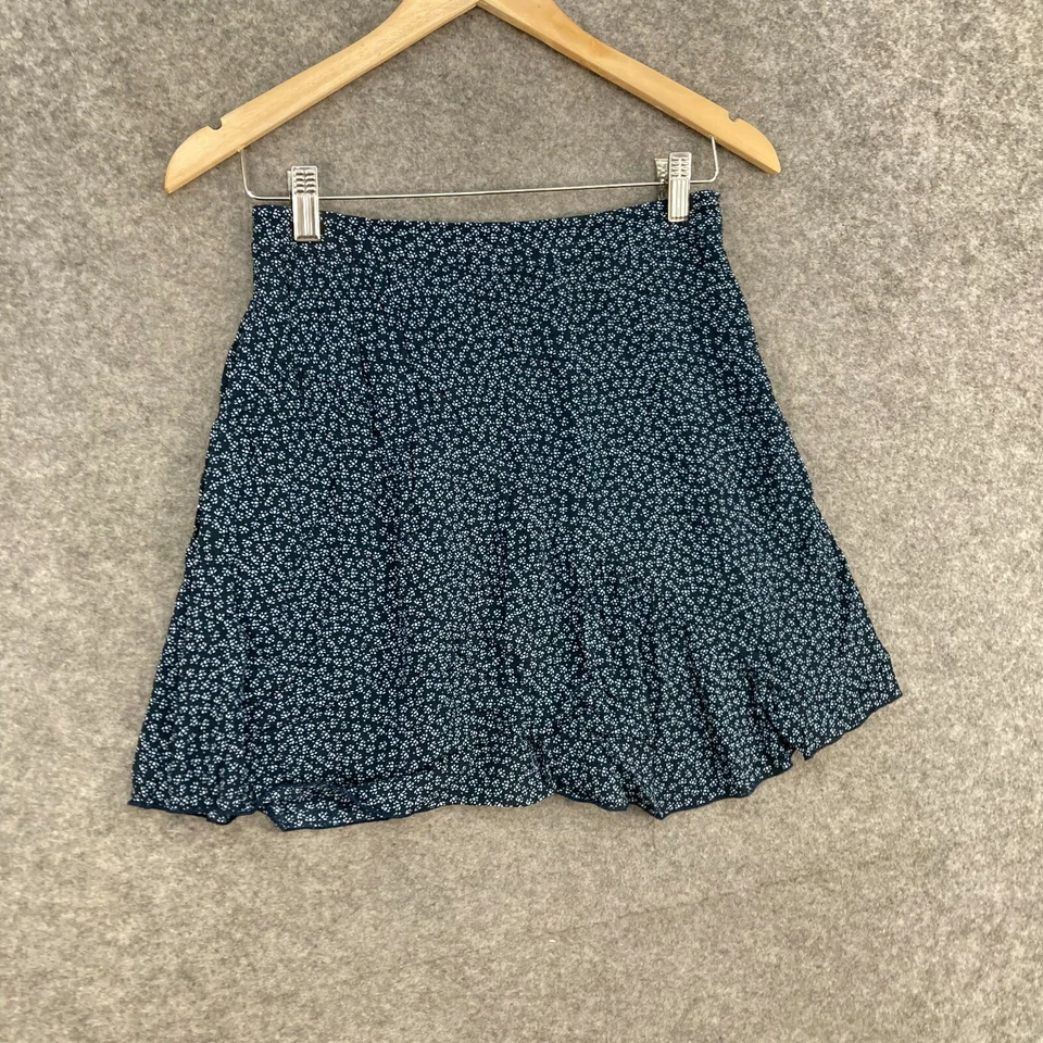 H&M женская юбка размер 6 синий цветочный мини трапециевидный молнии вискозы 5619 - Изображение 3 из 4
