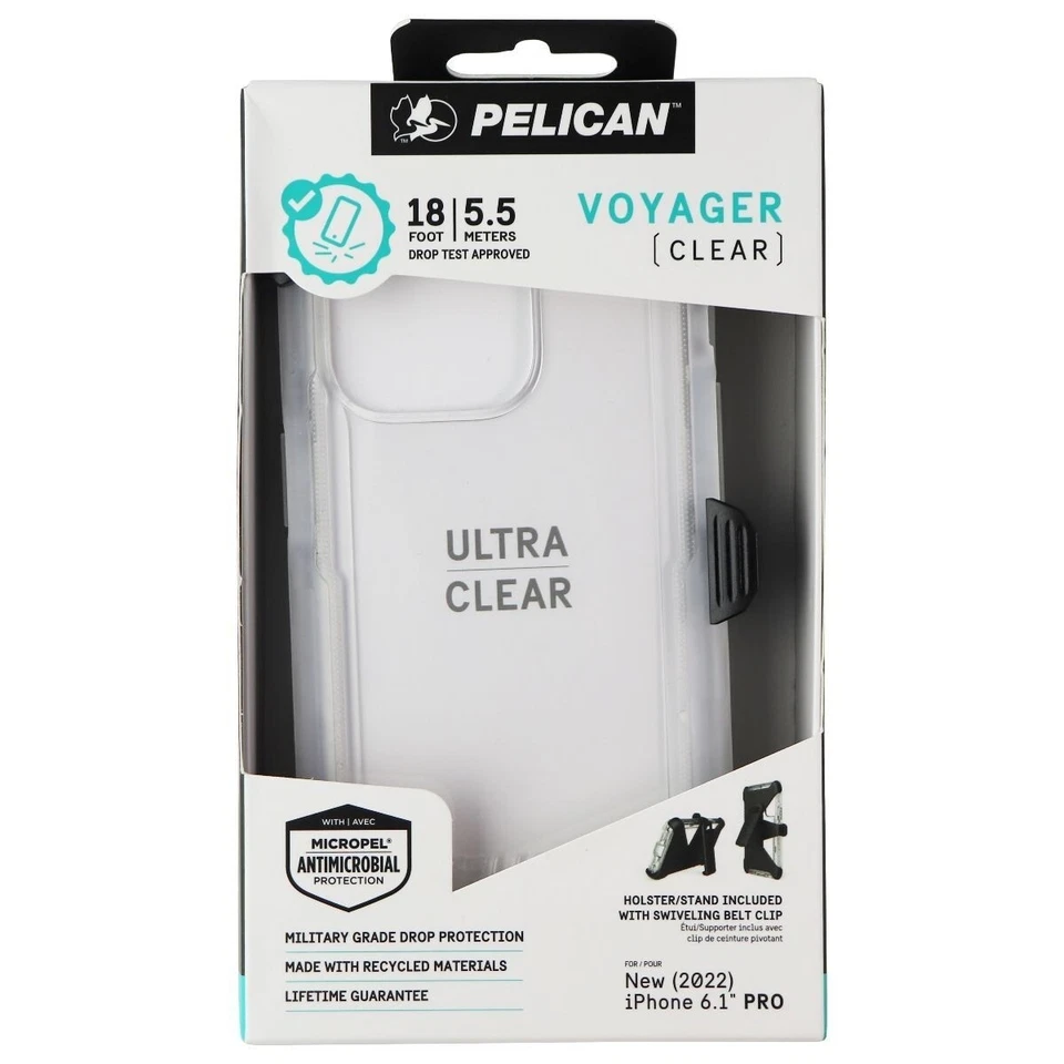 Pelican Voyager Series Case and Holster for Apple iPhone 14 Pro - Clear - Image 4 of 4