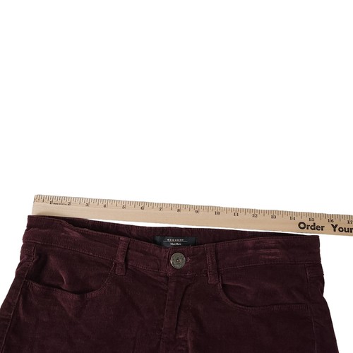 Pantaloni Max Mara Weekend 6 leggings elasticizzati in velluto a coste bordeaux vestibilità farfalla - Foto 12 di 14